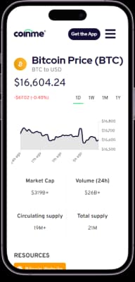 Bitcoin price history page screenshot