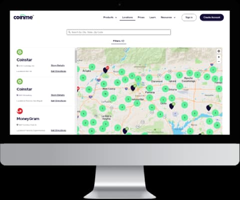 Coinme store locator screenshot